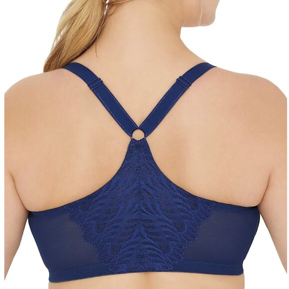 Glamorise Wonderwire Front Closure T-Back Bra Blue 38D NEW - Picture 2 of 13